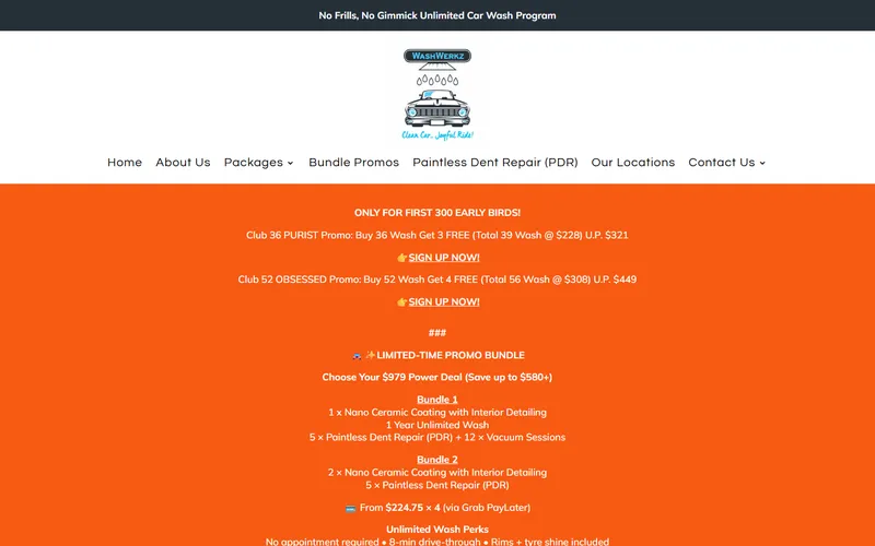 WashWerkz homepage