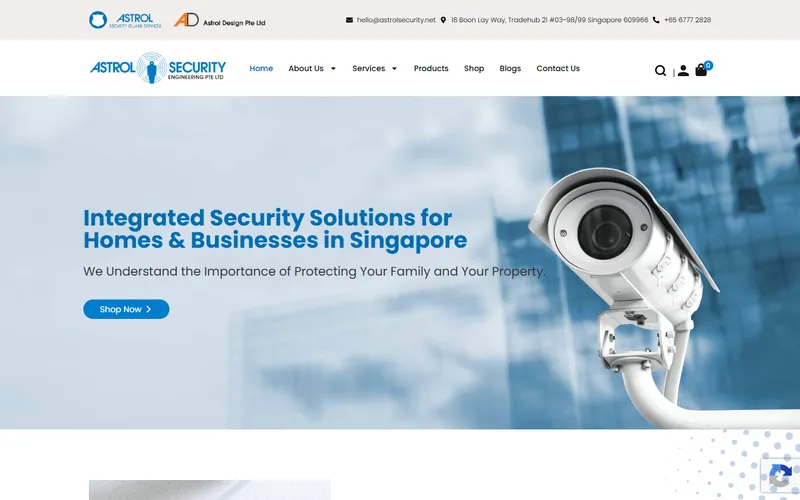 Astrol Security Engineering CCTV Singapore homepage
