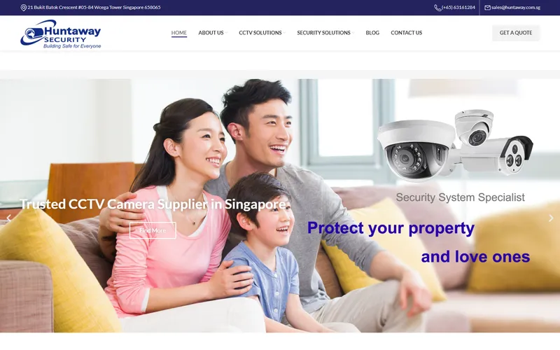 Huntaway Security CCTV installation Singapore homepage