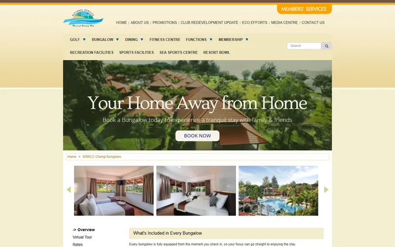NSRCC country club chalets Singapore homepage