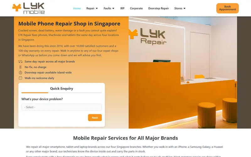 LYK Repair homepage