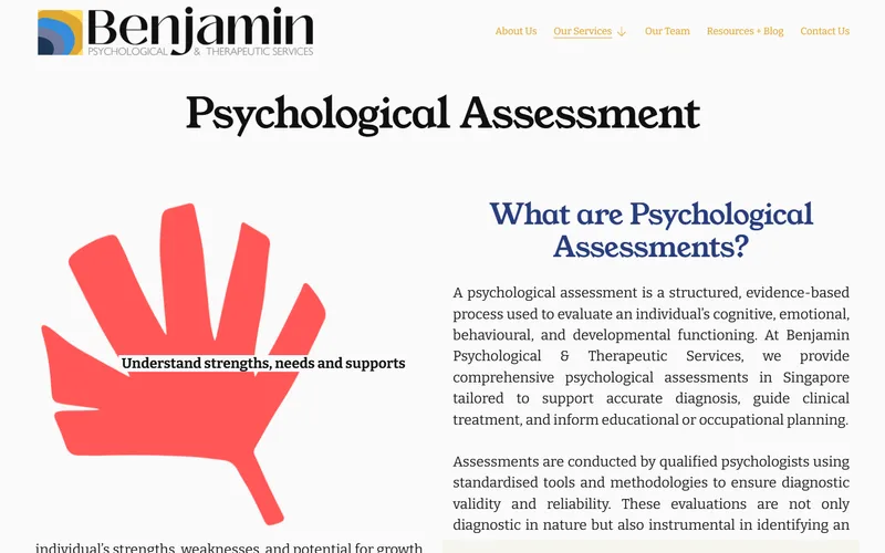 Benjamin PTS psychological assessment page