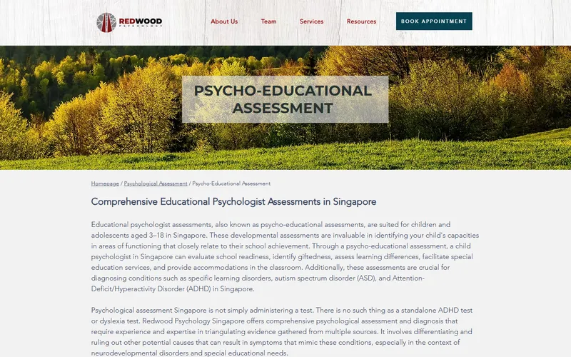 Redwood Psychology psychoeducation page