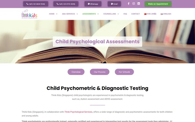 Think Kids assessments page