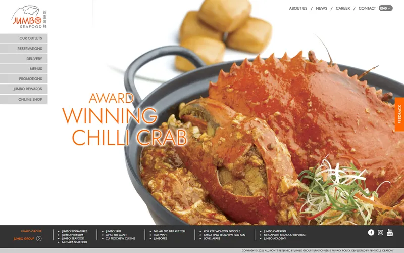 JUMBO Seafood homepage