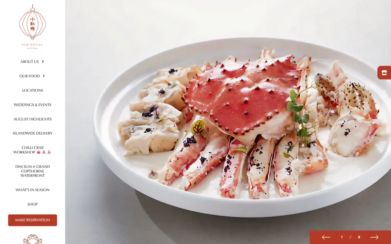 Red House Seafood homepage