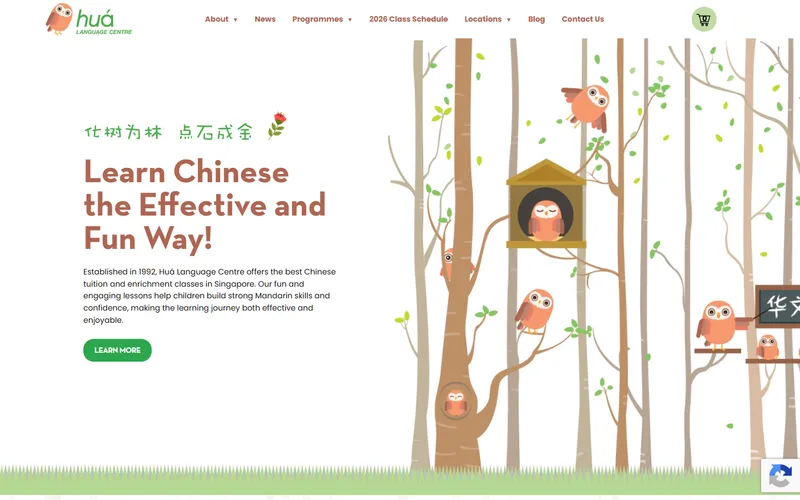Hua Language Centre homepage screenshot