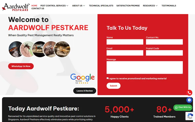 Aardwolf Pestkare homepage