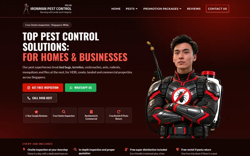 Ironman Pest Control homepage