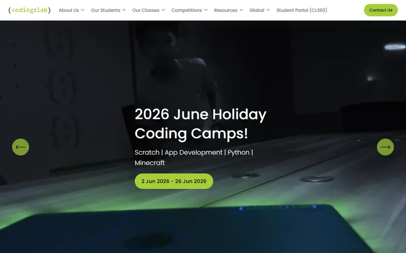 Coding Lab homepage screenshot