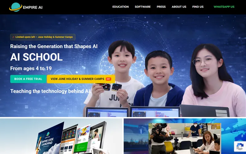 Empire Code homepage screenshot