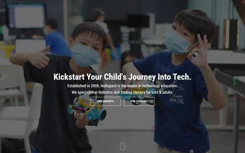 Nullspace Robotics homepage screenshot