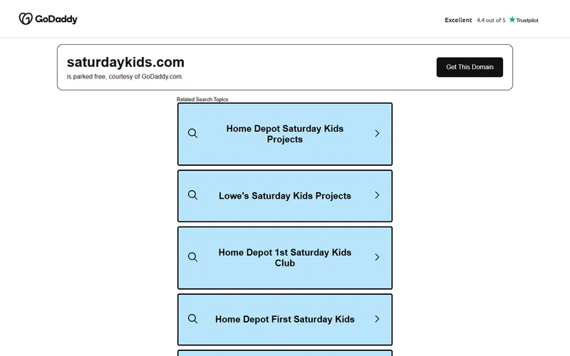 Saturday Kids homepage screenshot