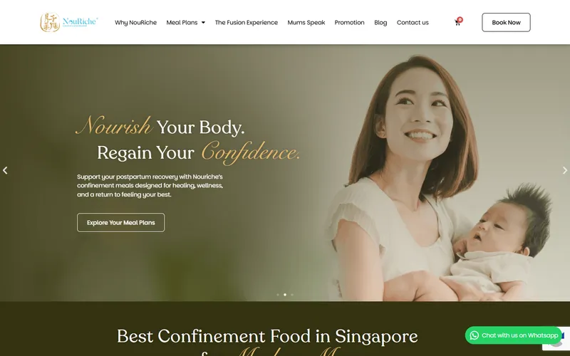 NouRiche confinement food homepage screenshot