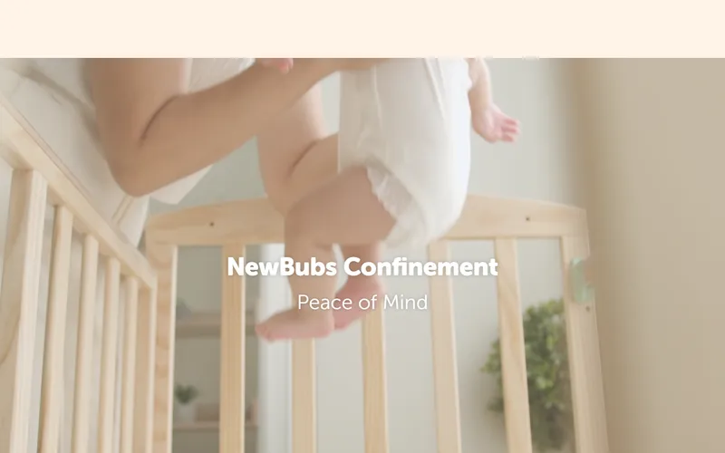 NewBubs Confinement homepage screenshot