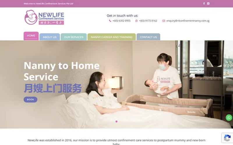 NewLife Confinement homepage screenshot