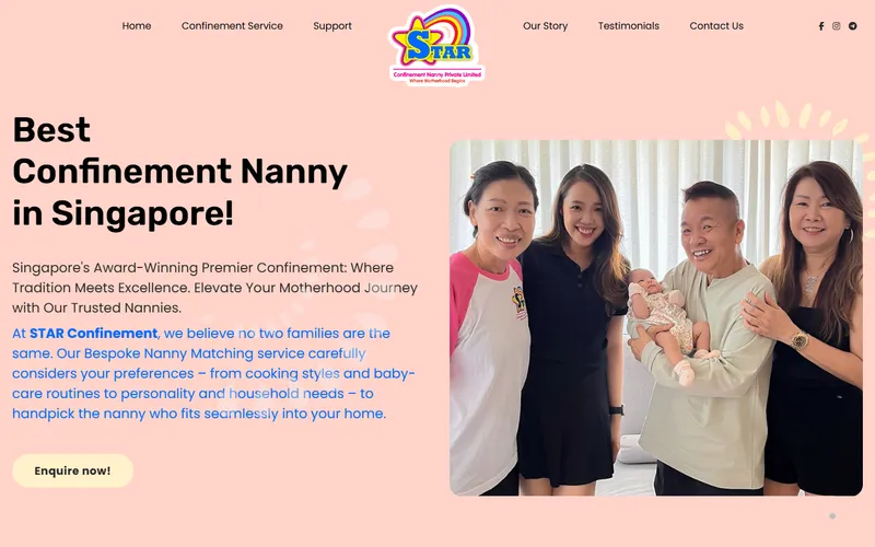 Star Confinement Nanny homepage screenshot