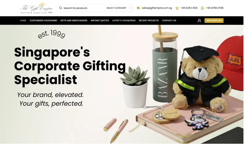 The Gift Empire Singapore homepage