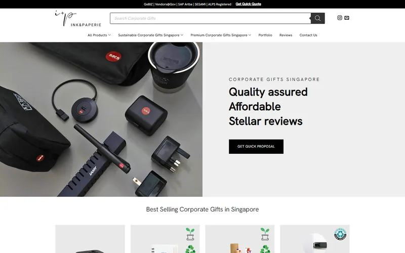 Ink and Paperie eco corporate gifts Singapore homepage