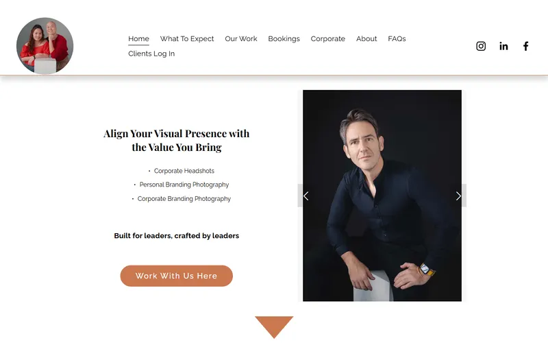 Terra Headshots personal branding homepage
