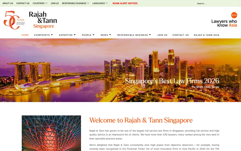 Rajah & Tann Singapore LLP homepage