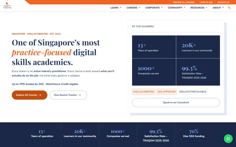 Equinet Academy Singapore homepage