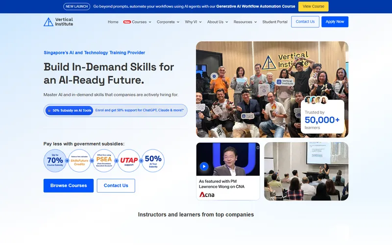 Vertical Institute Singapore homepage