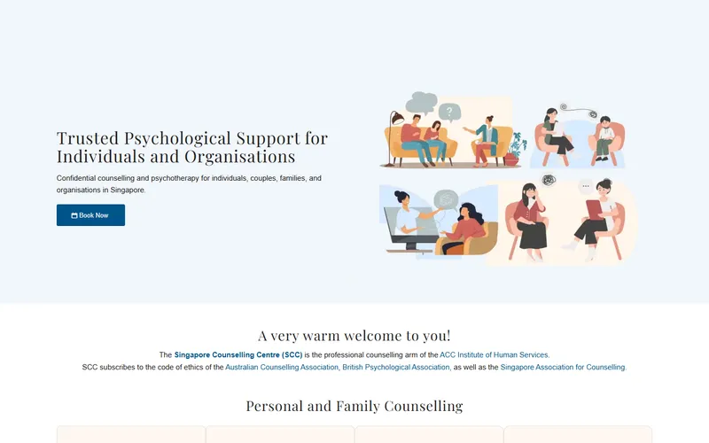 Singapore Counselling Centre homepage