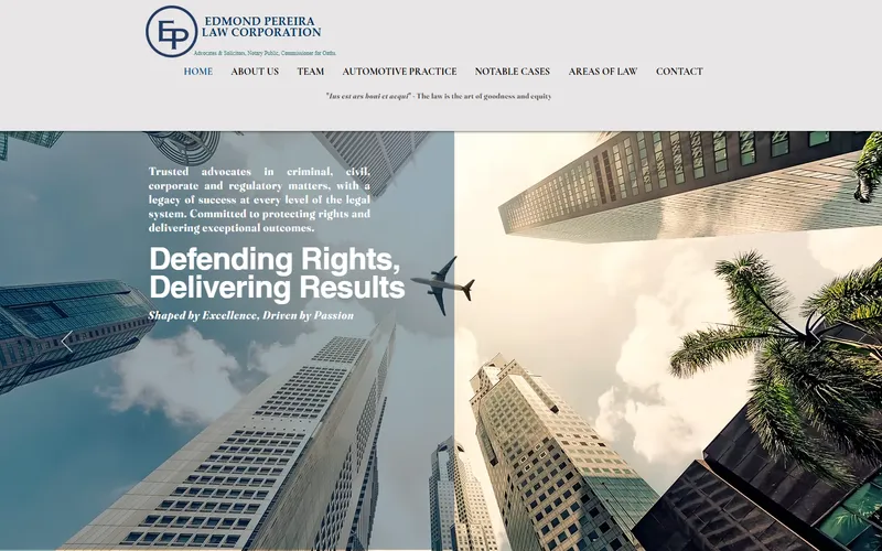 Edmond Pereira Law Corporation homepage