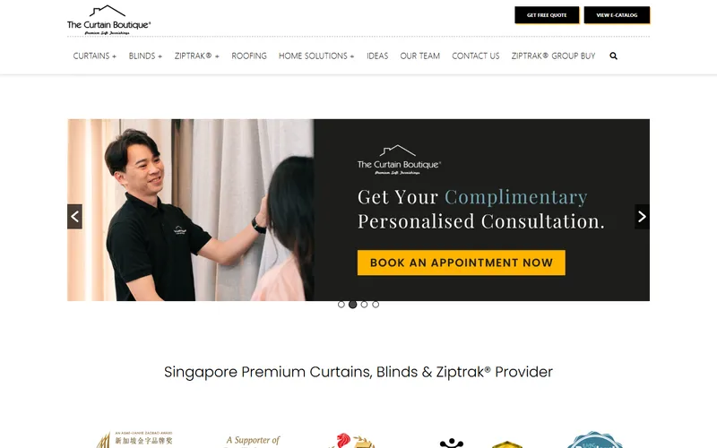 The Curtain Boutique homepage