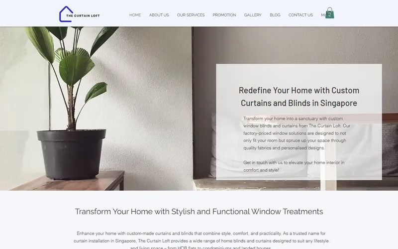 The Curtain Loft homepage