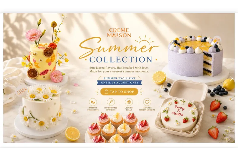 Creme Maison Bakery Singapore homepage