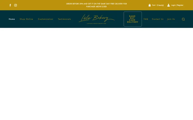 LELE Bakery Singapore homepage