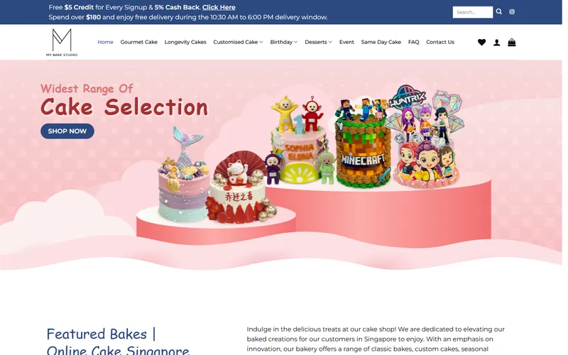 My Bake Studio Singapore homepage