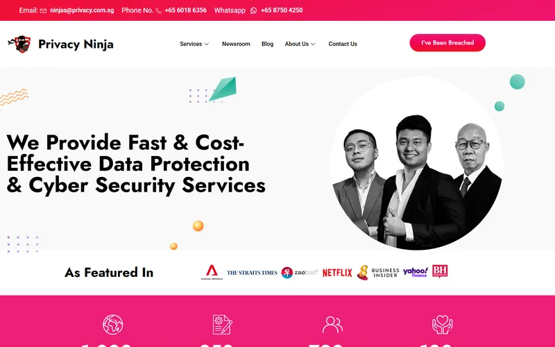 Privacy Ninja Singapore homepage