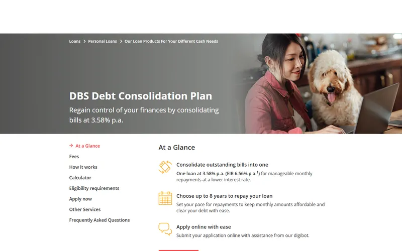 DBS Debt Consolidation Plan page