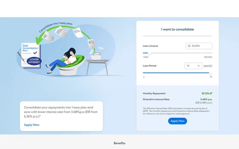 Standard Chartered Debt Consolidation Plan page
