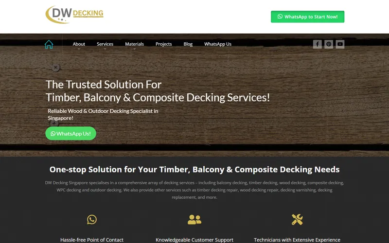 DW Decking Singapore homepage