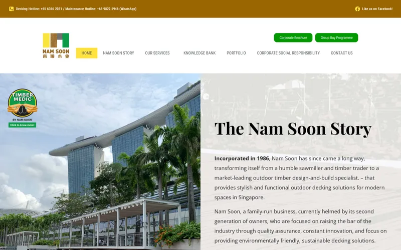 Nam Soon decking Singapore homepage