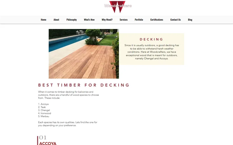 The Woodcrafters decking Singapore homepage