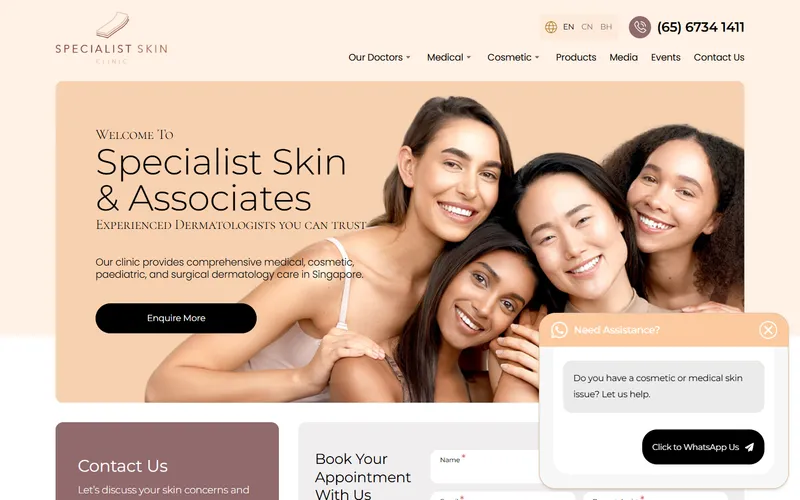 Specialist Skin Clinic homepage