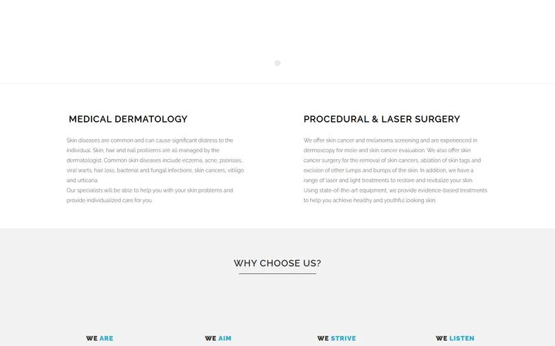 The Skin Specialists and Laser Clinic homepage
