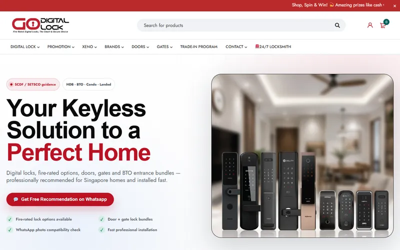 Go Digital Lock digital lock shop Singapore homepage