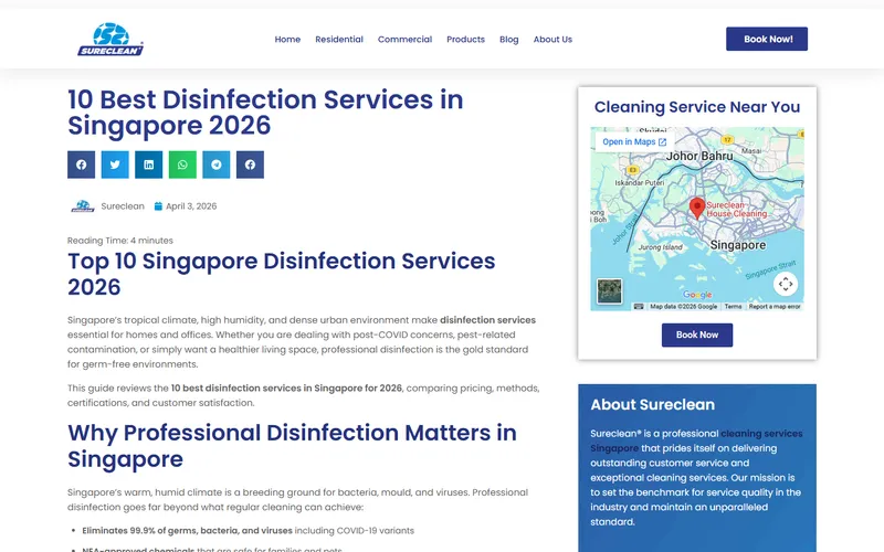Sureclean homepage