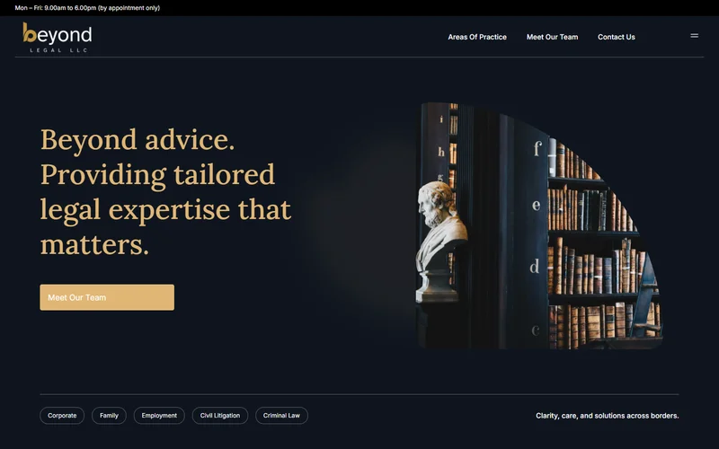 Beyond Legal LLC homepage
