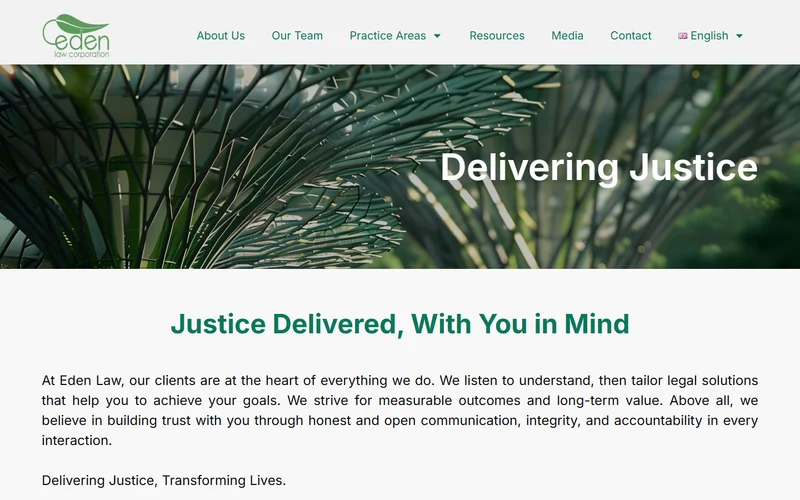 Eden Law Corporation homepage