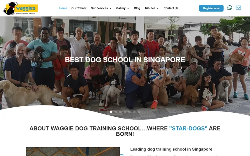 Waggie Dog Training School homepage