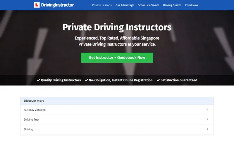 DrivingInstructor.sg homepage