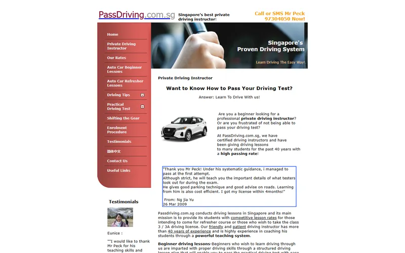 Pass Driving homepage