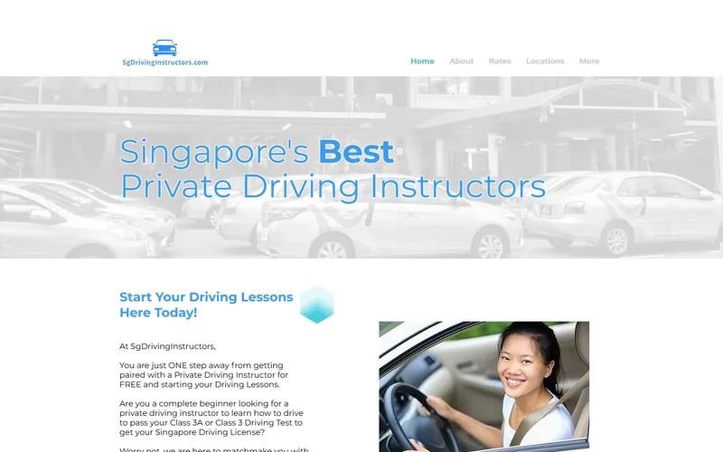 SgDrivingInstructors homepage